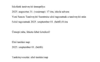 Tanévnyitó