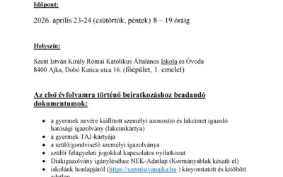 Beiratkozás a 2026-2027 tanévre